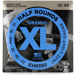 D'Addario EHR350 XL Half Rounds Electric Guitar Strings - .012-.052 Jazz Light