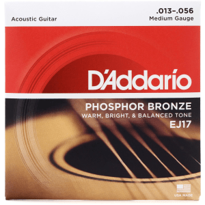 D'Addario EJ17 Phosphor Bronze Acoustic Guitar Strings - .013-.056 Medium