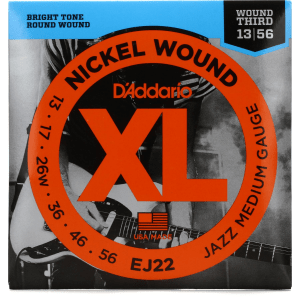 D'Addario EJ22 XL Nickel Wound Electric Guitar Strings - .013-.056 Jazz Medium Wound 3rd