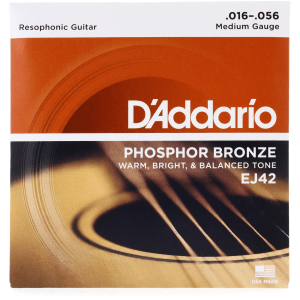 D'Addario EJ42 Phosphor Bronze Resophonic/Dobro Strings - .016-.056 Medium