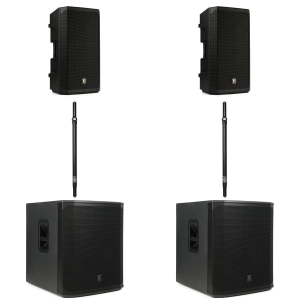 Electro-Voice ELX200-12P 12 inch Powered Speaker and ELX200-18SP 18 inch Powered Subwoofer PA Bundle