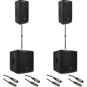 JBL EON710 10-inch Powered Speaker and EON718S 18-inch Powered Subwoofer PA Bundle