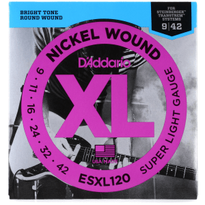 D'Addario ESXL120 XL Double Ball End Nickel Wound Electric Guitar Strings - .009-.042 Super Light