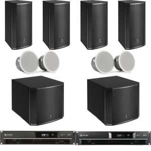 Electro-Voice Hotel Lobby and Bar Sound System with EVID C8.2LP 8-inch Ceiling Speakers and EVC-1082-00B 800W 8 inch PA Speakers