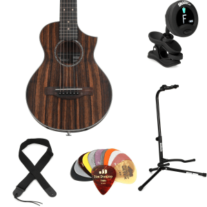Ibanez EWP13 Acoustic Guitar Essentials Bundle- Dark Brown Open Pore