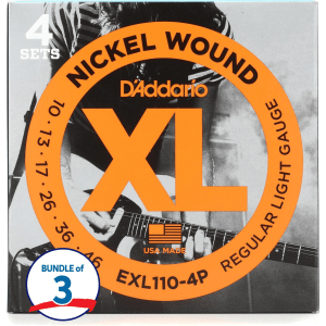 D'Addario EXL110 XL Nickel Wound Electric Guitar Strings - .010-.046 (12-pack)