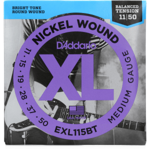 D'Addario EXL115BT XL Nickel Wound Electric Guitar Strings - .011-.050 Medium Balanced Tension