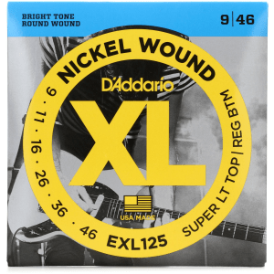 D'Addario EXL125 XL Nickel Wound Electric Guitar Strings - .009-.046 Super Light Top/Regular Bottom