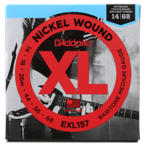 D'Addario EXL157 XL Nickel Wound Electric Baritone Guitar Strings - .014-.068 Medium