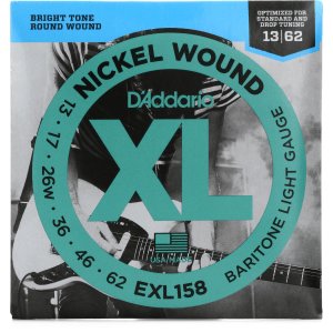D'Addario EXL158 XL Nickel Wound Electric Baritone Guitar Strings - .013-.062 Light