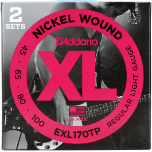 D'Addario EXL170 Nickel Wound Bass Guitar Strings - .045-.100 Regular Light Long Scale (2-pack)