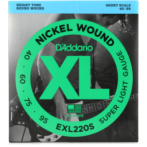 D'Addario EXL220S XL Nickel Wound Bass Guitar Strings - .040-.095 Super Light Short Scale