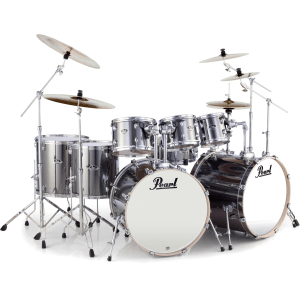 Pearl Export EXX728DB/C 8-piece Double Bass Drum Set with Snare Drum - Smokey Chrome