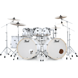 Pearl Export EXX728DB/C 8-piece Double Bass Drum Set with Snare Drum - Pure White