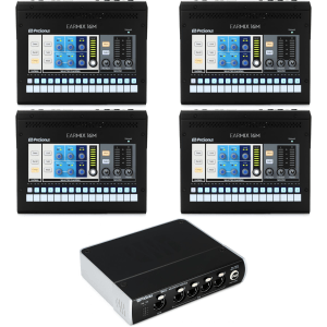 PreSonus EarMix 16M AVB Personal Monitor Mixer 4 Pack with 5-port Audio Video Bridging Switch