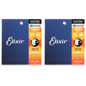 Elixir Strings 12052 Nanoweb Electric Guitar Strings - .010-.046 Light (2-pack)