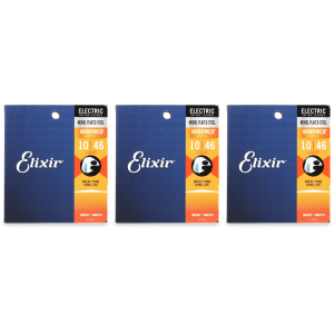 Elixir Strings 12052 Nanoweb Electric Guitar Strings - .010-.046 Light (3-pack)