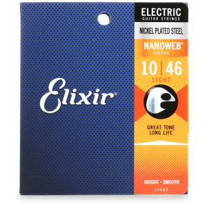 Elixir Strings 12052 Nanoweb Electric Guitar Strings - .010-.046 Light