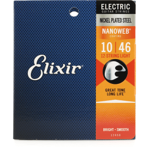Elixir Strings 12450 Nanoweb Electric Guitar Strings - .010-.046 Light 12-string