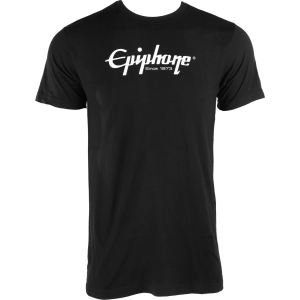 Epiphone Logo T-shirt - Black with White Graphic - Small