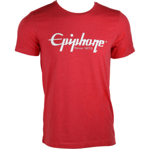 Epiphone Logo T-shirt - Red with White Graphic - Large