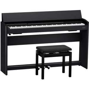 Roland F701 Digital Upright Piano - Coal Black