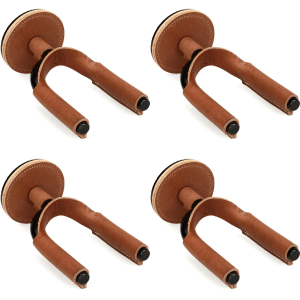 Levy's FGHNGR Black Forged Guitar Hanger (4 Pack) - Tan Leather
