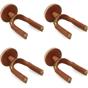 Levy's FGHNGR Brass Forged Guitar Hanger (4 Pack) - Tan Leather