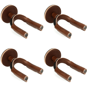 Levy's FGHNGR Smoke Forged Guitar Hanger (4 Pack) - Brown Leather