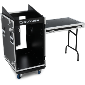 Odyssey FZ1316WDLX 13U Top / 16U Front Pro Combo Rack Case with Side Table and Casters