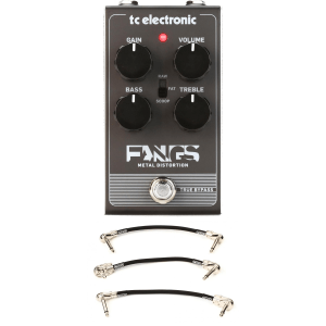 TC Electronic Fangs Metal Distortion Pedal with Patch Cables