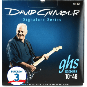 GHS GB-DGF Guitar Boomers David Gilmour Signature Electric Guitar Strings (3 Pack) - .010-.048 Blue