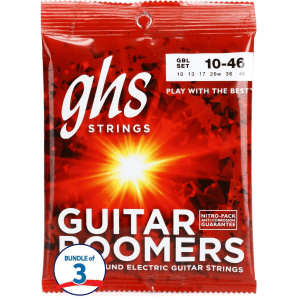 GHS GBL Guitar Boomers Electric Guitar Strings (3 Pack) - .010-.046 Light
