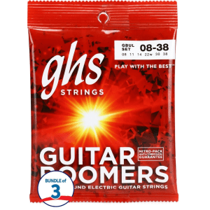 GHS GBUL Guitar Boomers Electric Guitar Strings (3 Pack) - .008-.038 Ultra Light