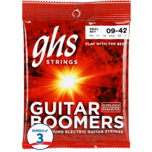 GHS GBXL Guitar Boomers Electric Guitar Strings (3 Pack) - .009-.042 Extra Light