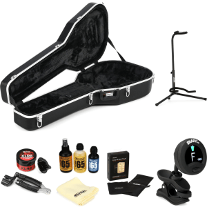 Gator GC Series Deluxe ABS Guitar Case Essential Care Bundle - Deep Contour/Mid-Depth Round-back