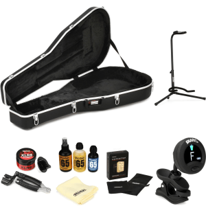 Gator Deluxe ABS Molded Case Essential Care Bundle - Acoustic Dreadnought Guitar