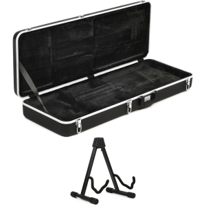 Gator GC-ELECTRIC-A Deluxe ABS Molded Case for Double-cutaway Electric Guitar and A-frame Guitar Stand