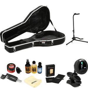 Gator Deluxe ABS Molded Case For Taylor GS Mini Essential Care Bundle - Mini Grand Symphony Acoustic Guitar