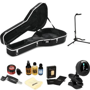 Gator Deluxe ABS Molded Case Essential Care Bundle - Jumbo Acoustic Guitar