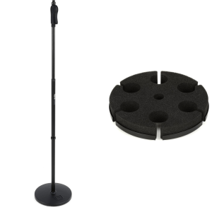 Gator Frameworks GFW-MIC-1001 Deluxe 10" Round Base Mic Stand and 6 Microphone Tray