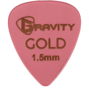 Gravity Picks Colored Gold Traditional Teardrop Guitar Pick - 1.5mm Pink