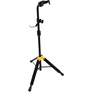 Hercules Stands GS414B PLUS Single Guitar Stand with Auto Grip System and Free HA700 Strap/Headphone Hook