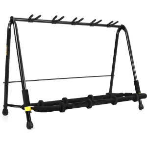 Hercules Stands GS525B 5-space Guitar Rack for Electric, Acoustic, and Bass Guitars with Two Extension Yokes