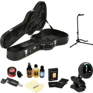 Gator Economy Wood Case Essential Care Bundle - 3/4-size Acoustic Guitar Case