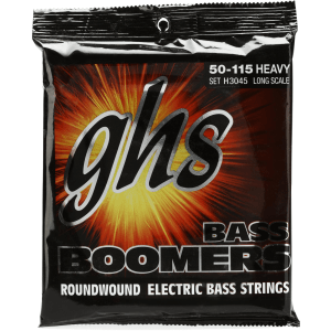 GHS H3045 Bass Boomers Roundwound Electric Bass Guitar Strings - .050-.115 Heavy Long Scale 4-string