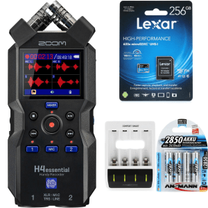Zoom H4Essential Portable Recorder with MicroSDXC Card and Rechargable Batteries
