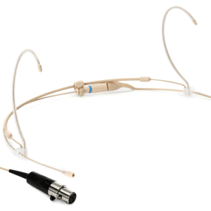 Countryman H6 Omnidirectional Headset Microphone - Low Sensitivity with TA4F Connector for Shure Wireless - Light Beige
