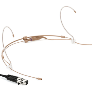 Countryman H6 Omnidirectional Headset Microphone - Very Low Sensitivity with TA4F Connector for Shure Wireless - Tan