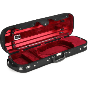 Howard Core CC500 Violin Suspension Case - Black Exterior/Wine Red Interior, 4/4 Size